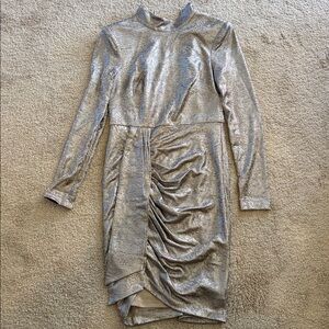 Vince Camuto Shiny Metallic Rustic Dress